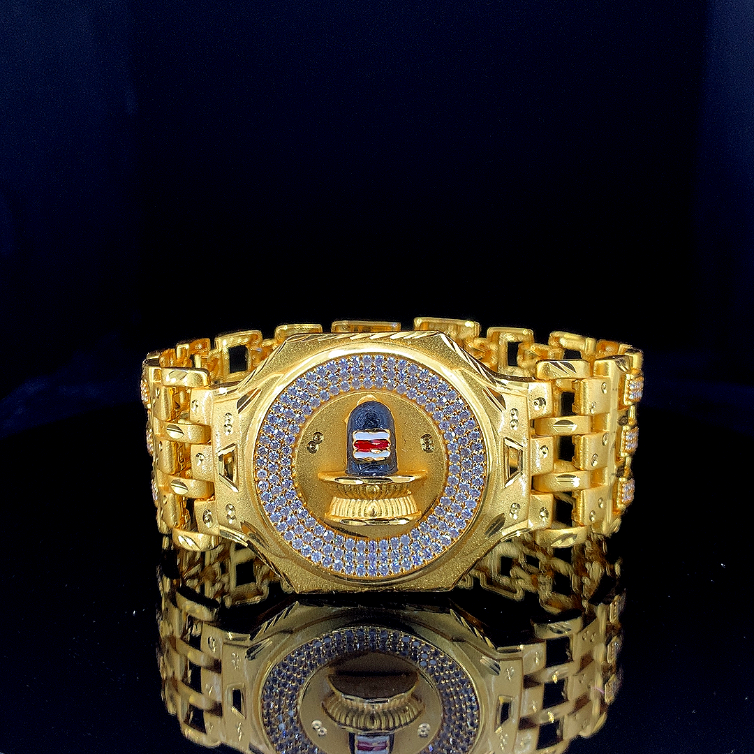 Sacred Shivling Gold Bracelet: Handcrafted Lord Shiva Jewelry