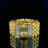 Lion Capital Patriotic Bracelet: Handcrafted Gold-Finish Jewelry