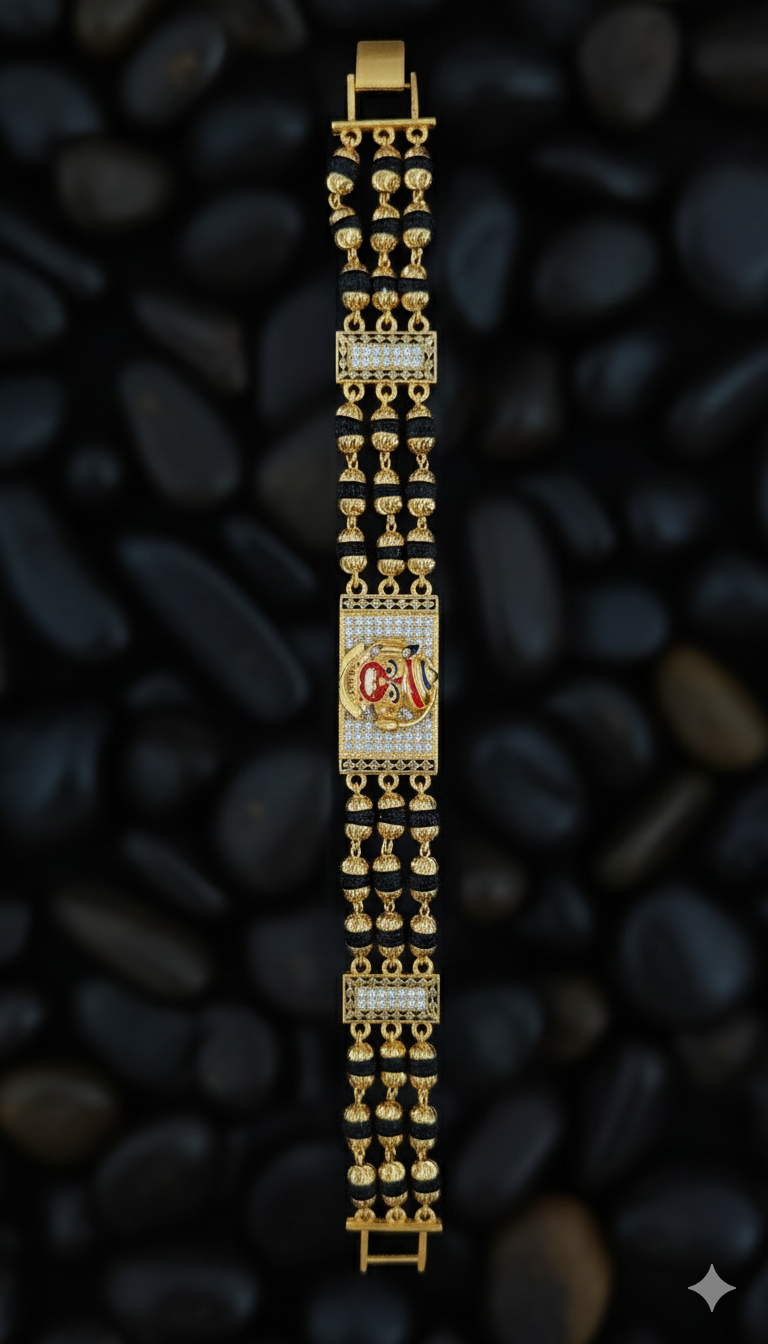 Designer Gens Kada is a statement of luxury and heritage, featuring a bold "Greek-key" inspired geometric design. This two-tone bangle expertly balances traditional golden textures with clean silver accents for a high-end, professional look.
