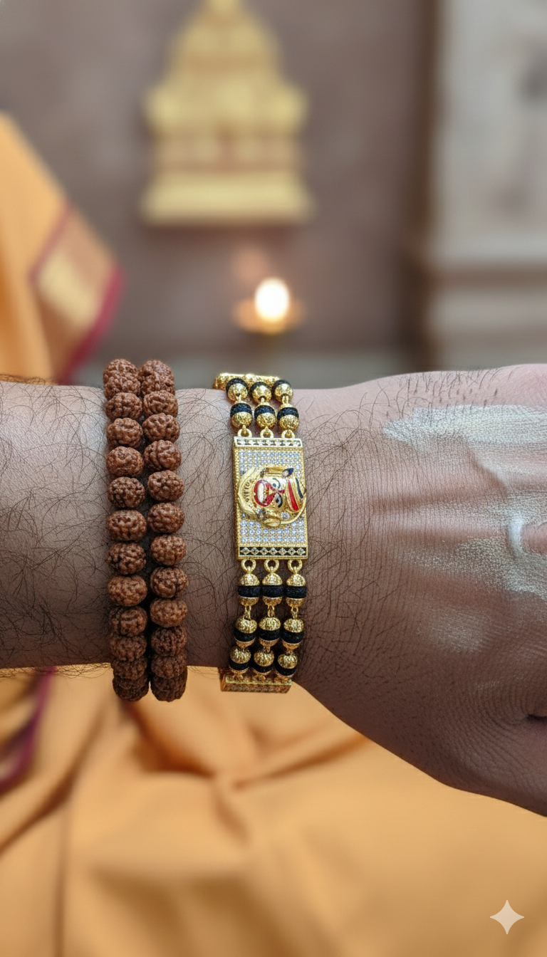 Designer Gens Kada is a statement of luxury and heritage, featuring a bold "Greek-key" inspired geometric design. This two-tone bangle expertly balances traditional golden textures with clean silver accents for a high-end, professional look.