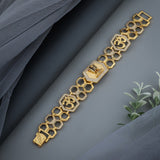 Peaceful Om Sacred Symbol Gold-Finish Designer Bracelet