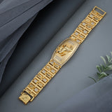 Majestic Prancing Horse Gold-Finish Luxury Statement Bracelet