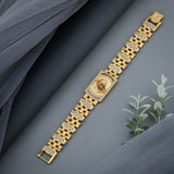 Sacred Om & Lord Ganesha Medallion Luxury Gold-Finish Bracelet