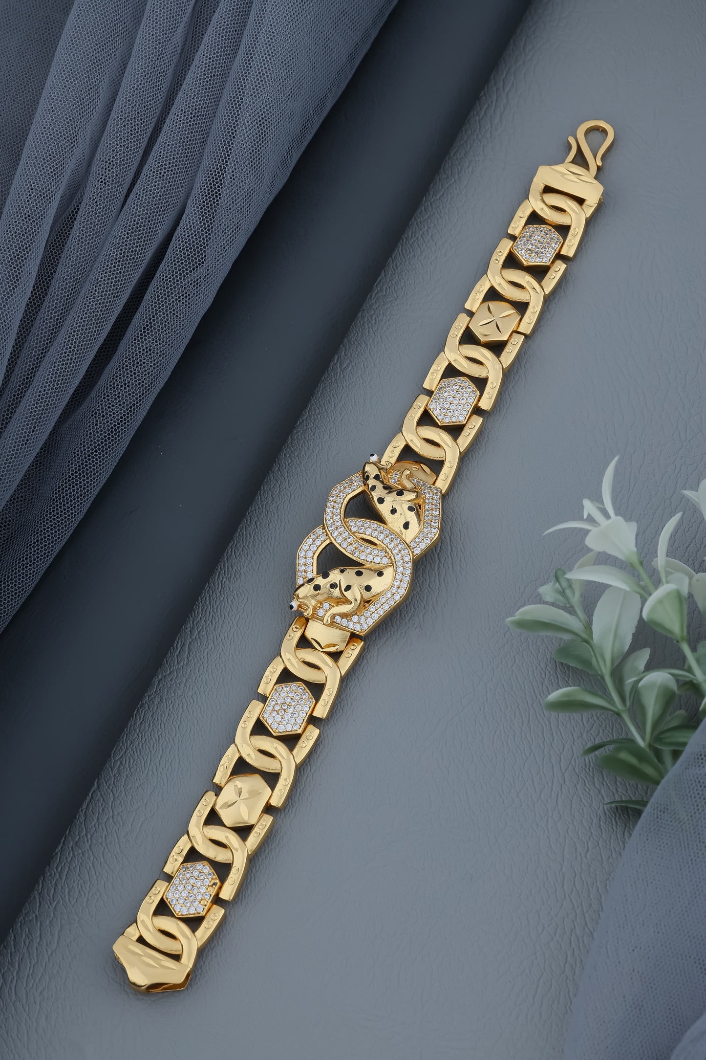 Twin Cheetah "Eternal Loop" Statement Bracelet