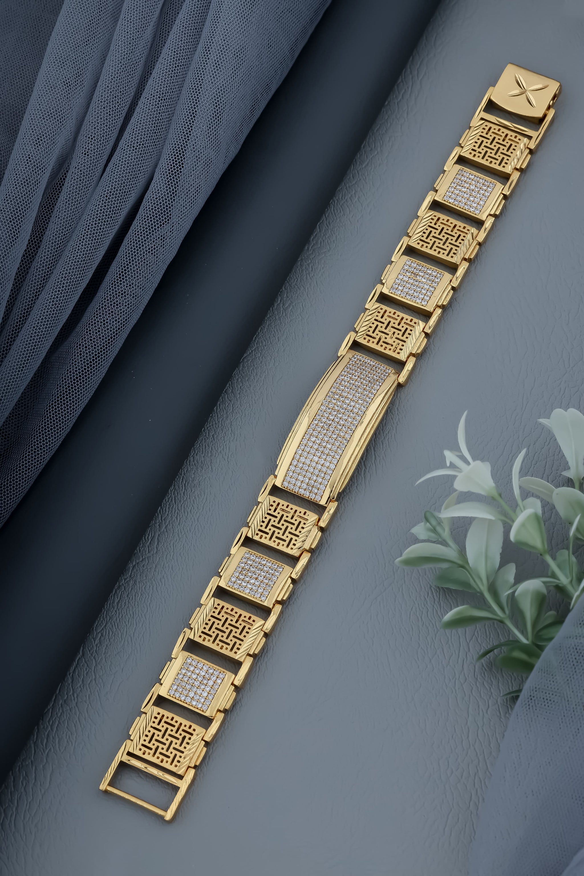Geometric Lattice & Crystal Bracelet