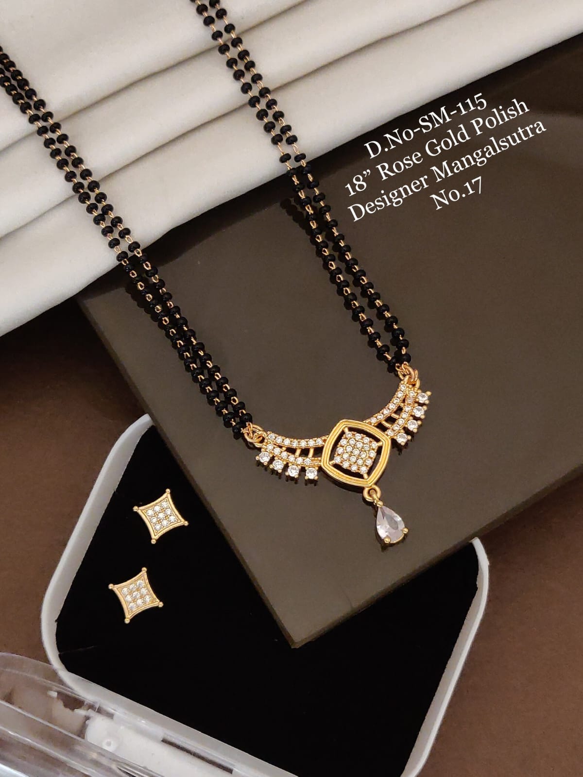 Modern Geometric Rose Gold Mangalsutra Set