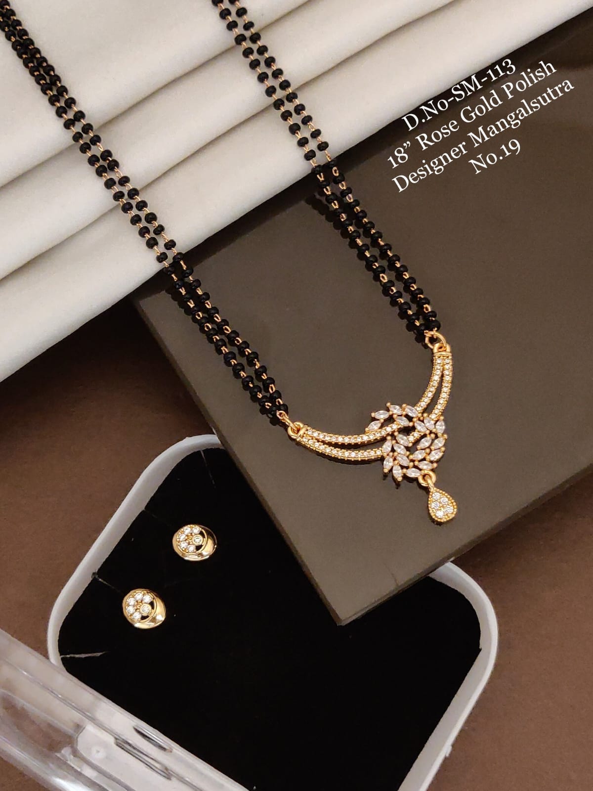 Elegant Rose Gold Polish Designer Mangalsutra Set