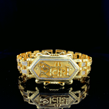 Geometric Triple-Row Link Bracelet