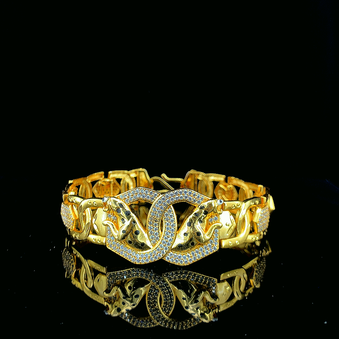 Twin Cheetah "Eternal Loop" Statement Bracelet