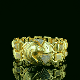 Majestic Lion Head  Gold-Plated Men's Statement Bracelet