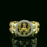 Divine Lord Ganesha Gold-Finish Statement Brac