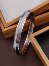 Men’s Polished Gold Inlay Bangle with Diamond Accents