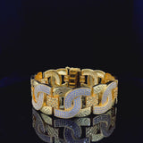 Primary: Men’s Regal Gold-Plated Lion Head Medallion Bracelet