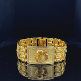 Sacred Om Rectangular Gold-Finish Designer Bracelet