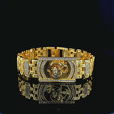 Sacred Om & Lord Ganesha Medallion Luxury Gold-Finish Bracelet