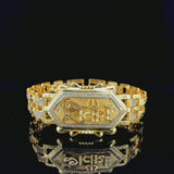 Geometric Triple-Row Link Bracelet