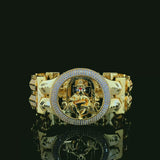 Divine Lord Ganesha Gold-Finish Statement Brac