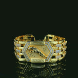Majestic Panther Gold-Finish Statement Bracelet