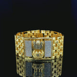 Lion Capital Patriotic Bracelet: Handcrafted Gold-Finish Jewelry