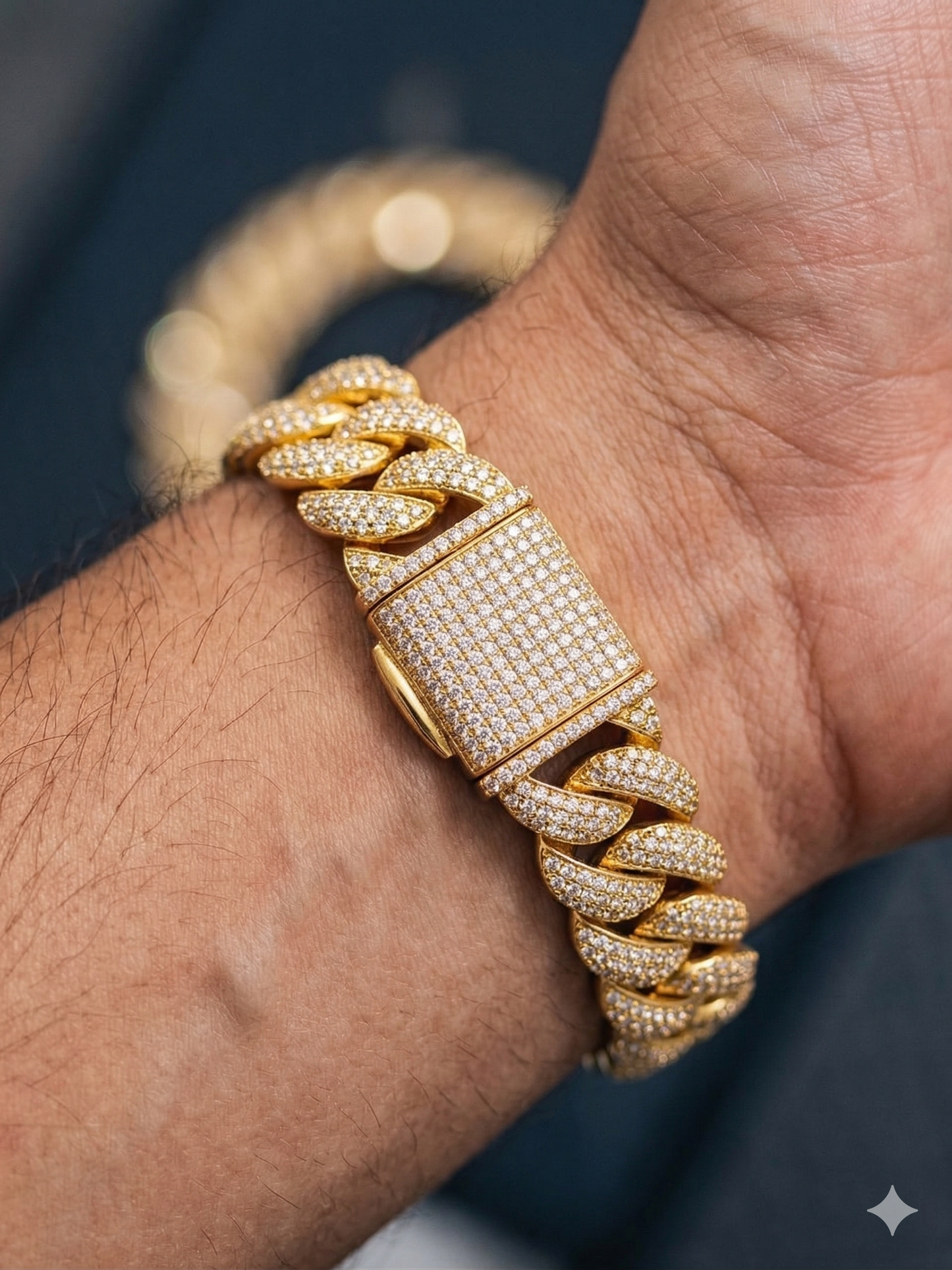 Cuban Style Gold Plated Brecelet For Men