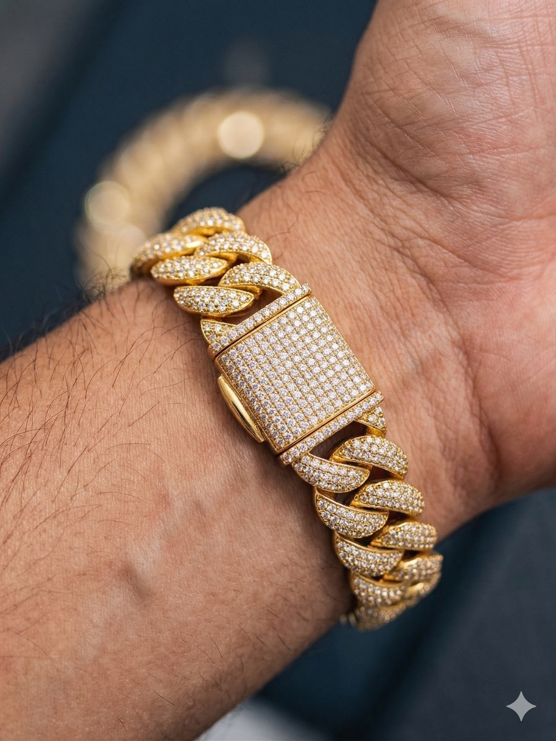 Cuban Style Gold Plated Brecelet For Men