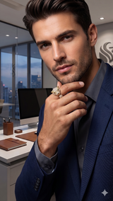 Stylish gold plated mens jaguar fingure ring for men