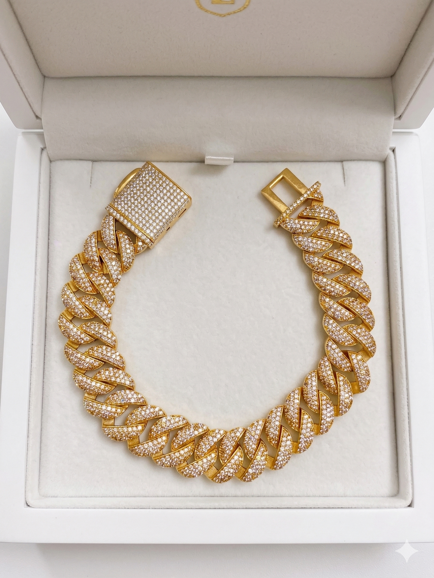 Cuban Style Gold Plated Brecelet For Men